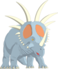 Long Horned Triceratops Clip Art